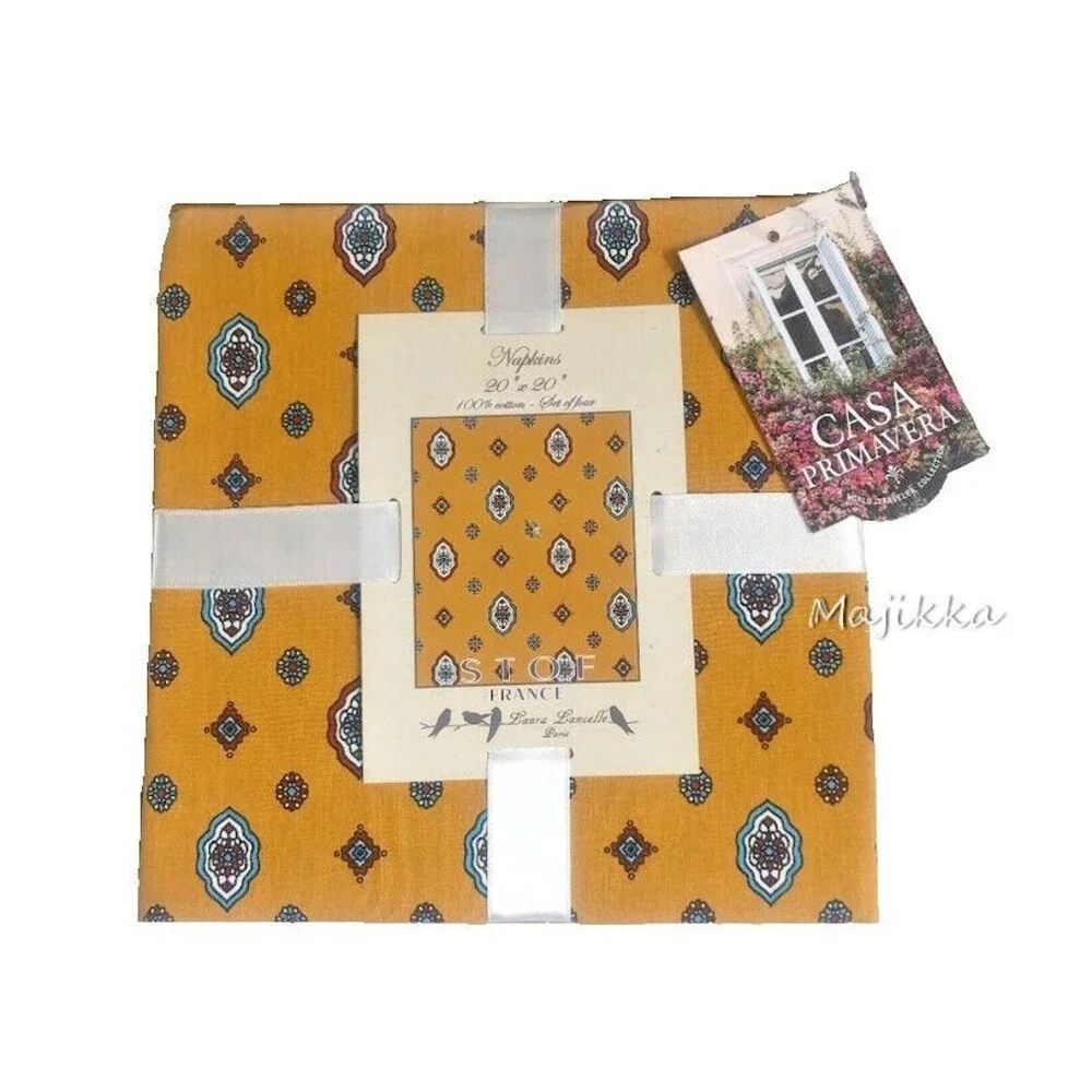 Stof France Provence Napkins Laura Lancelle Paris Kitchen French Yellow Set of 4